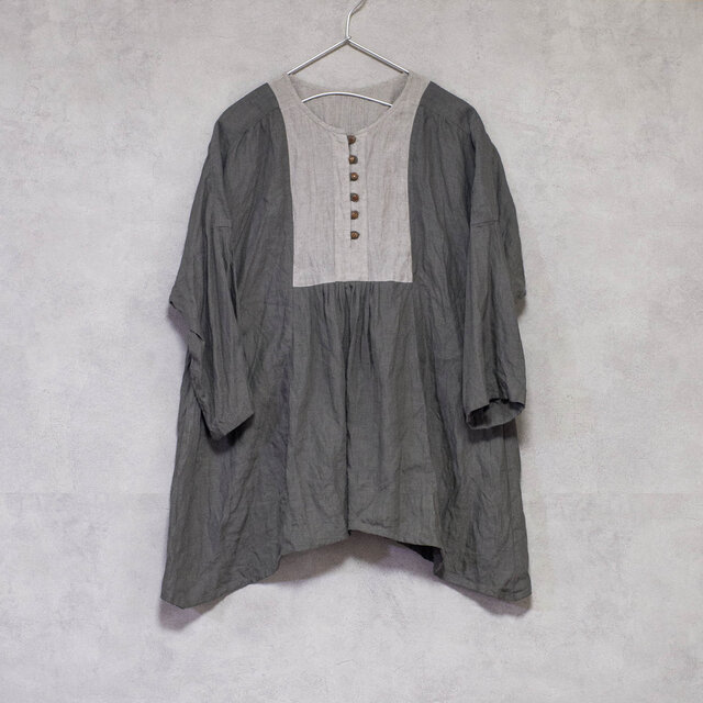 リネンプルオーバー　びんろうじ色