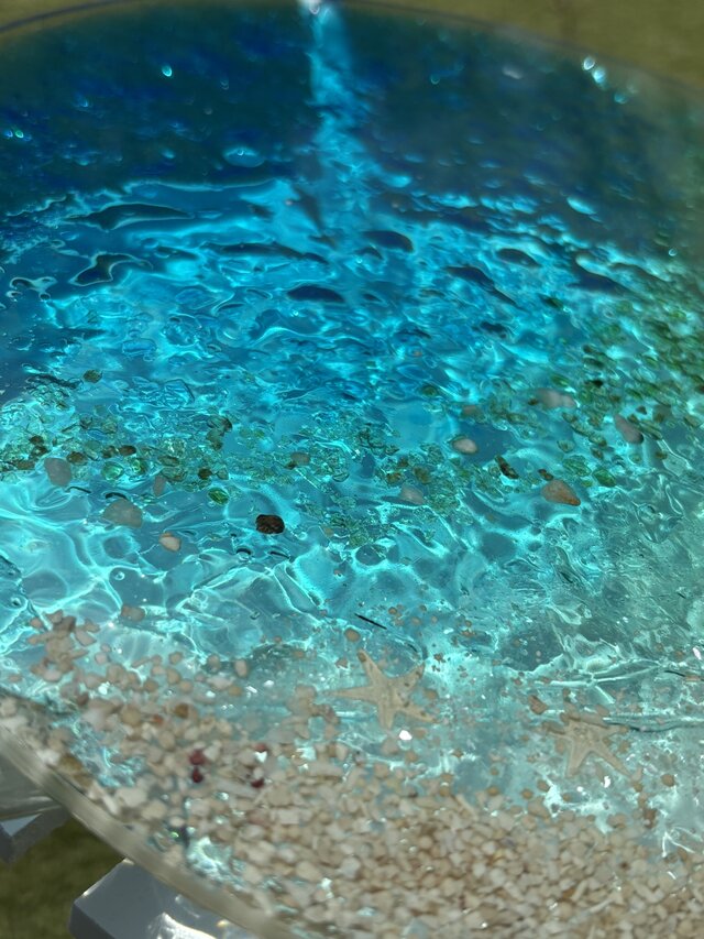 現品販売 エメラルドブルームーンビーチ 水紋の影 穏やかな海ガラス