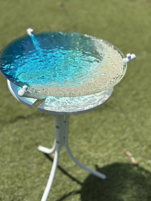 現品販売 エメラルドブルームーンビーチ 水紋の影 穏やかな海ガラス