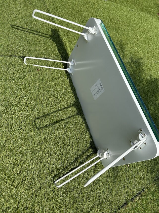 オーシャンアート ブルーウォーター 折りたたみガラステーブル レジン