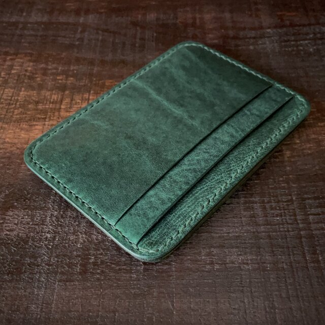 3ポケット／バイカラー》レザーカードホルダー（アマゾニア） | iichi