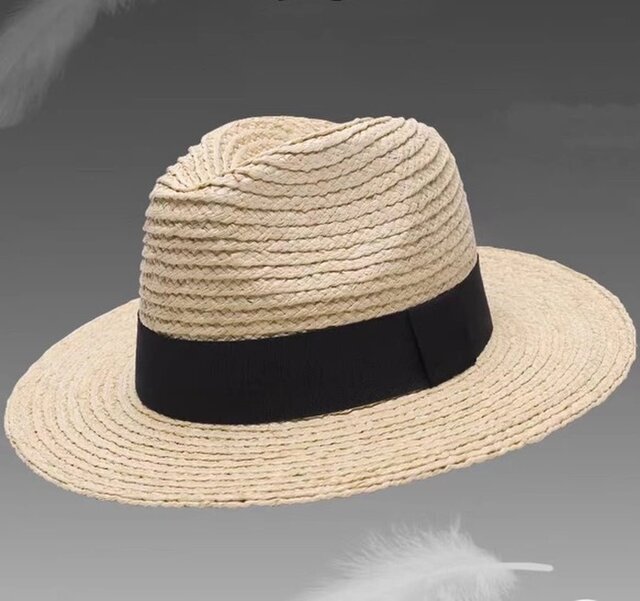 ラフィアハット、中折れ帽子男性、パナマ帽、フェドーラ帽、麦わら帽子