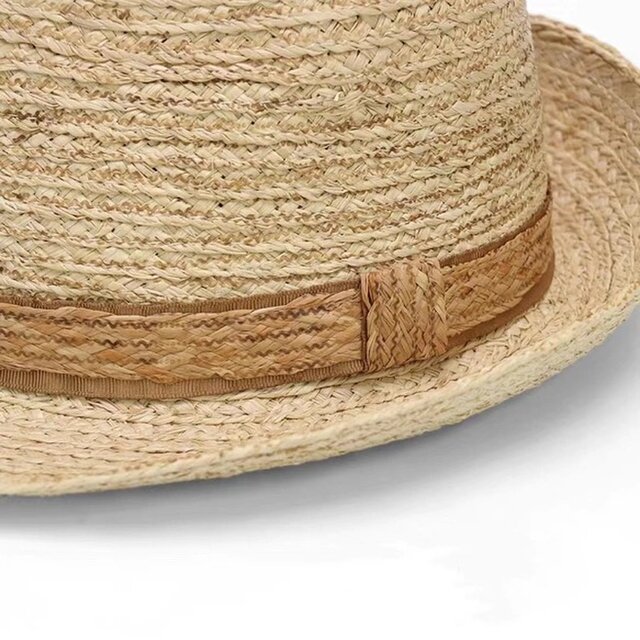 ラフィアハット、中折れ帽子男性、クラシック、パナマ帽、フェドーラ帽