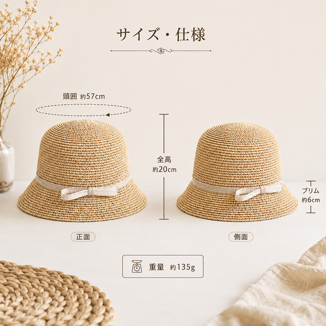 マダガスカル産天然ラフィア100％ 手編みクローシュハット｜シルク混