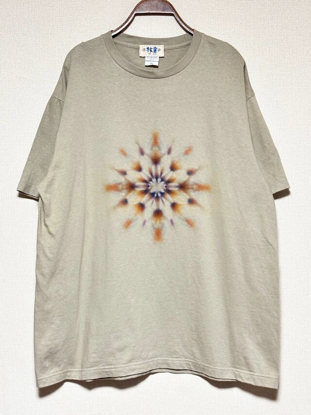 タイダイ Tシャツ XLサイズ 曼荼羅 ベージュ Hippies Dye HD23-76