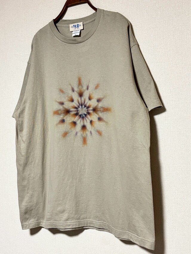 タイダイ Tシャツ XLサイズ 曼荼羅 ベージュ Hippies Dye HD23-76