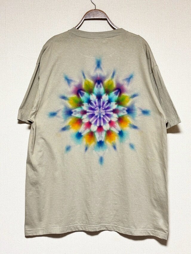 タイダイ Tシャツ XLサイズ 曼荼羅 ベージュ Hippies Dye HD23-76