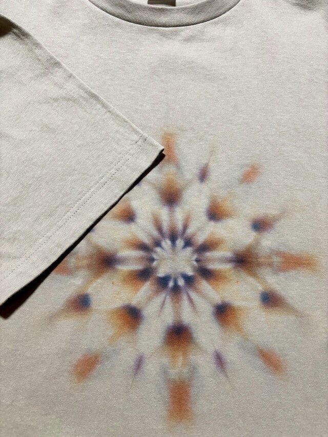 タイダイ Tシャツ XLサイズ 曼荼羅 ベージュ Hippies Dye HD23-76