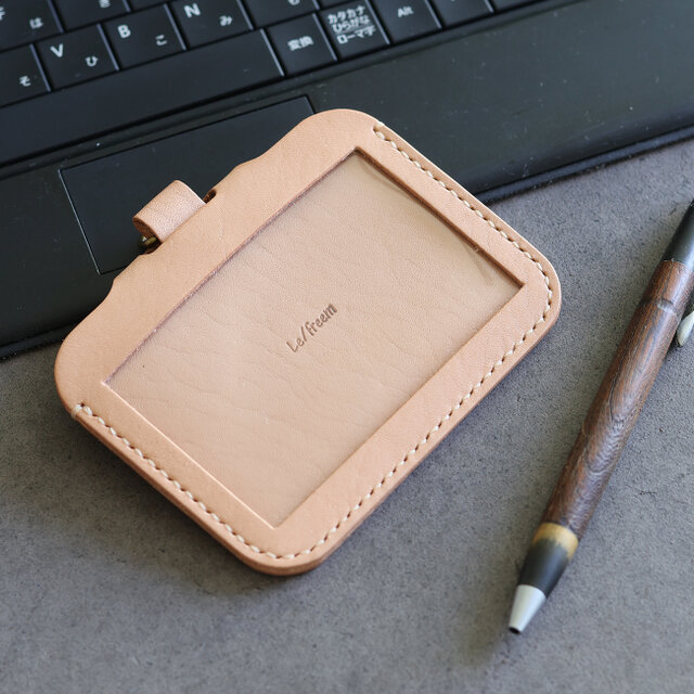 IDケース単品 LF-102 ヌメ革ALL 本革 牛革 レザー 認証ケース 社員証ケース カード入れ パスケース ICケース