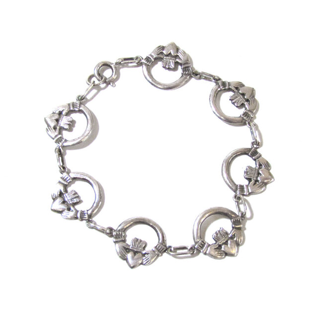 ヴィンテージ アイルランド クラダ シルバー ブレスレット STERLING