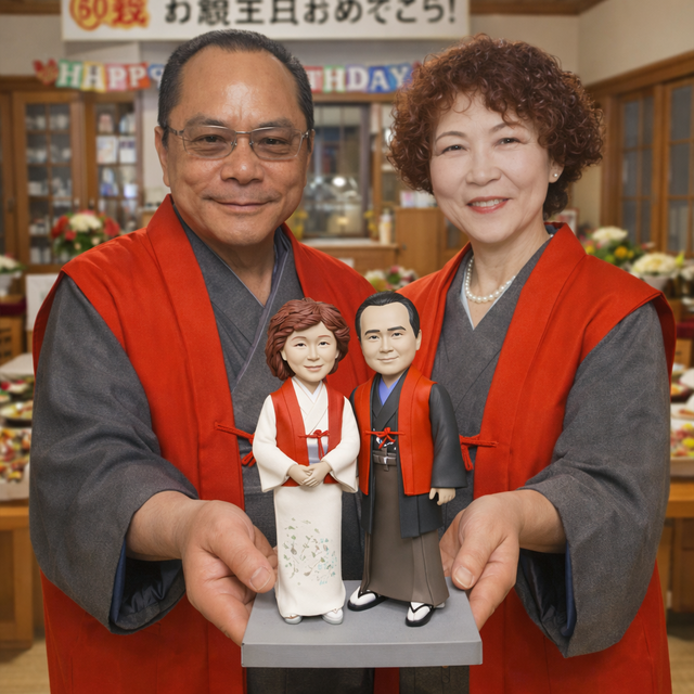 そっくり似顔人形｜夫婦への世界に一つのギフト｜両親贈呈品 | iichi