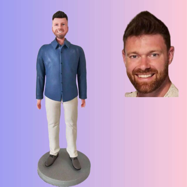 オーダーメイド 似顔絵 フィギュア 男性|写真 から フィギュア|自分の人形を作る|名入れギフト 上司 誕生日 退職