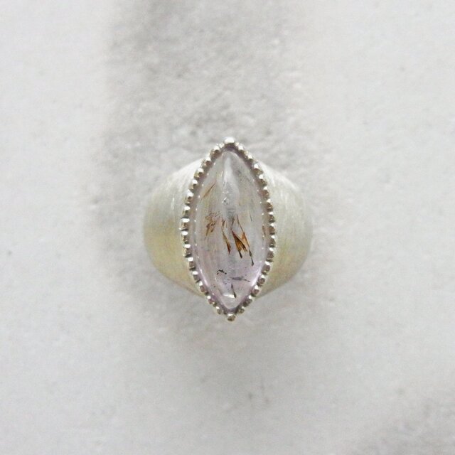 【SALE】針鉄鉱入り紫水晶の指輪 / SV925、ゲーサイトインアメジスト