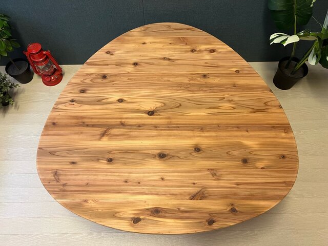 【送料無料】 テーブル おにぎり 約90cm 杉 折り畳み アイアン脚 送料無料】 テーブル おにぎり 約90cm 杉 折り畳み アイアン脚