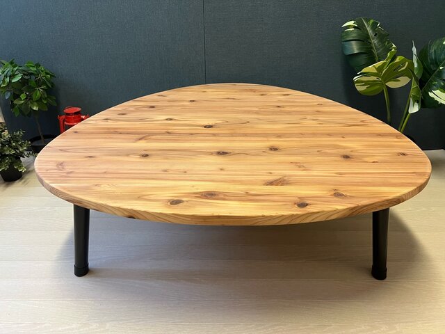 【送料無料】 テーブル おにぎり 約90cm 杉 折り畳み アイアン脚 送料無料】 テーブル おにぎり 約90cm 杉 折り畳み アイアン脚