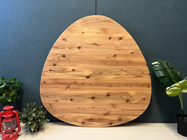 送料無料】 テーブル おにぎり 約90cm 杉 折り畳み アイアン脚