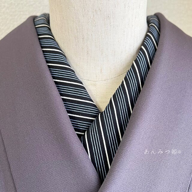 綿の半衿  ハンサムストライプ