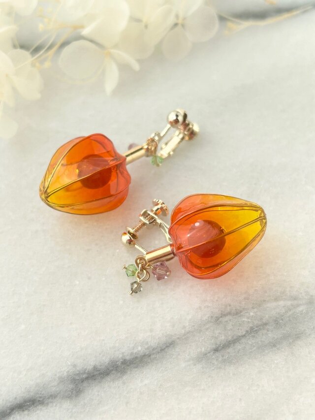 再販：鬼灯イヤリング