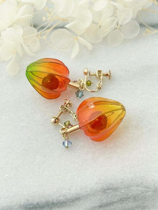 再販：鬼灯イヤリング