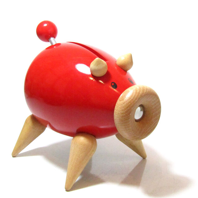 FRANCE 「VILAC」 Wooden Piggy Bank