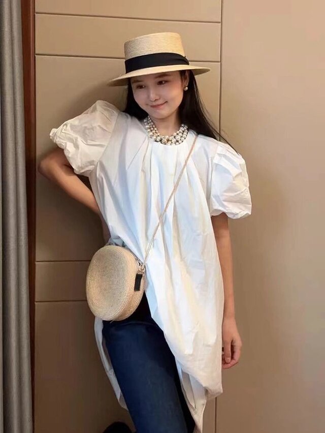 ラフィアハット、麦わら帽子 夏帽子 大人 ストローハット、ミディアム