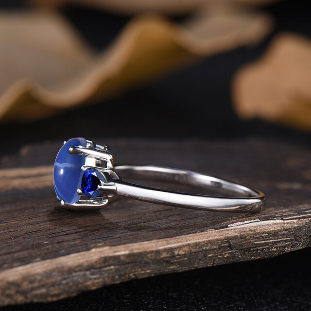 ブルースターサファイア 婚約指輪 9月誕生石 ブルージェムストーン