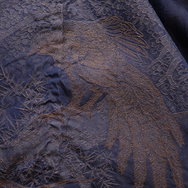 羽織 メンズ 裏勝り 蛇 鷲 鷹 刺繍 アンティーク着物 ジャパン