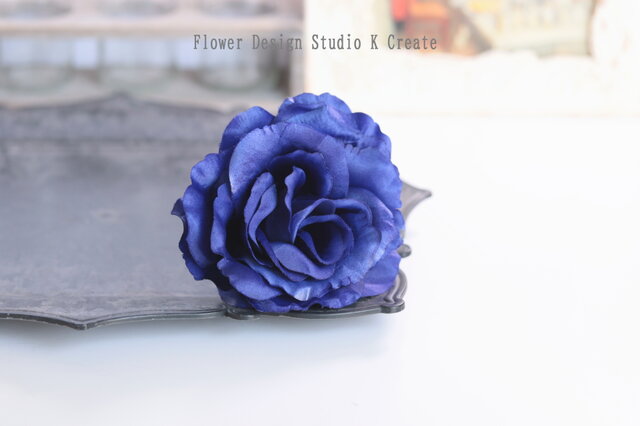 青い薔薇 様@オーダー品 x 4 大輪の青い薔薇の髪飾り 青 ブルー 大きめ 花径12cm フラメンコ