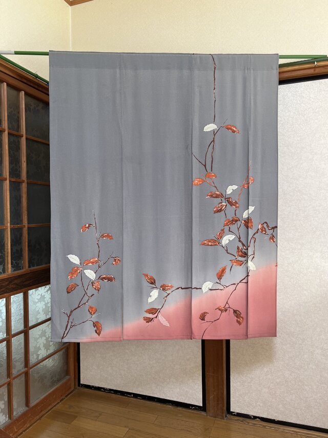 古布　絣の暖簾　ハンドメイド 楽天市場】のれん 久留米絣のれん 手織りのれん 木綿 伝統工芸品