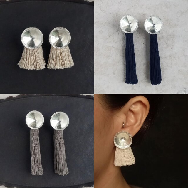 <LLサイズ> 2wayクラシックカレンシルバーピアス 房1色 / オリジナル仕様