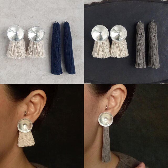 <LLサイズ> 3wayクラシックカレンシルバーピアス 房2色 / オリジナル仕様