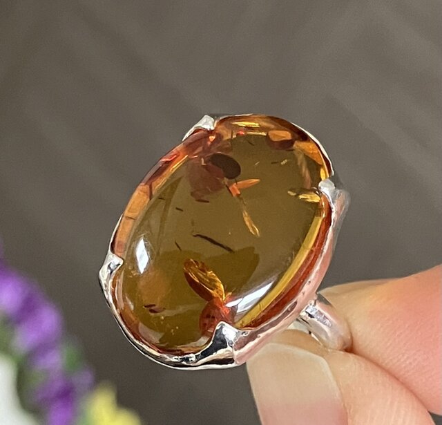 琥珀　様♡ 専用✧。·*  ゆきむら 蜜色琥珀・リング（silver925） | iichi 日々の暮らしを心地よく