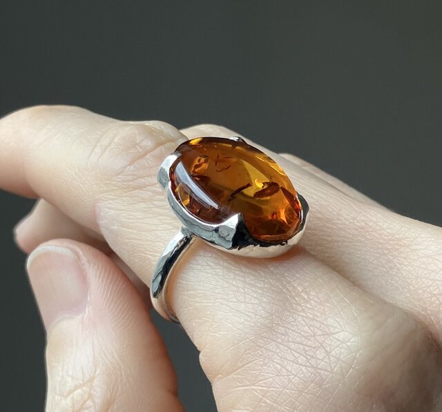 琥珀　様♡ 専用✧。·*  ゆきむら 蜜色琥珀・リング（silver925） | iichi 日々の暮らしを心地よくする