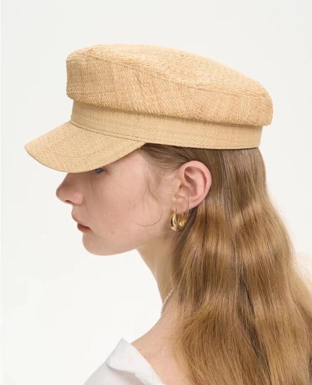 KIKONO 帽子 ハット　ハンドメイド　麦わら　ストローハット　ラフィア ラフィアハット、麦わら帽子 ハンドメイド 夏帽子 大人 ストローハット