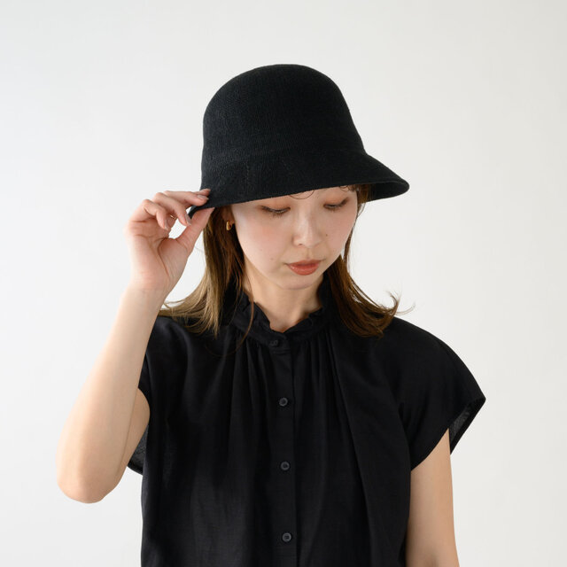 リンカ RINKA 麻混 ショートクロッシェ ブラック [YO-BR022-BK]