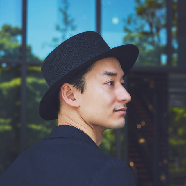 スズカ SUZUKA 麻混 カンカン帽 ブラック [YO-BR023-BK] | iichi 日々