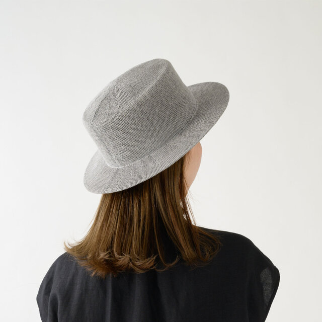 スズカ SUZUKA 麻混 カンカン帽 グレー [YO-BR023-GY]