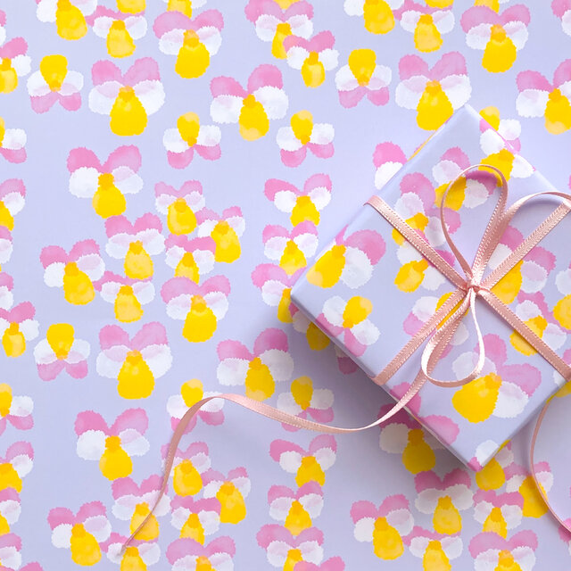 ぽたぽたビオラ　デザインペーパー　A4