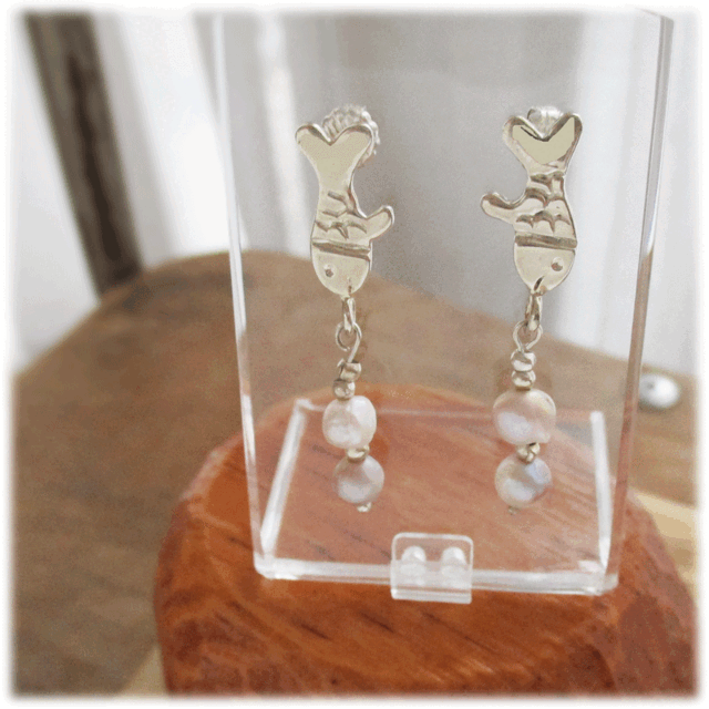 おさかな＊ピアス（Silver925×ベビーパール）