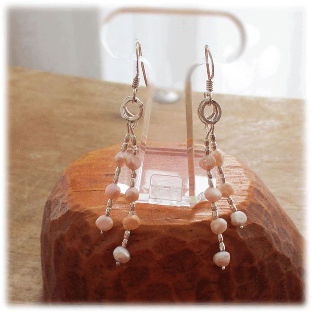 ゆらゆら＊ピアス（Silver925×ベビーパール）