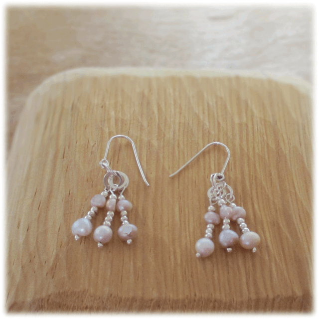 ゆらゆら＊ピアス（Silver925×ベビーパール）