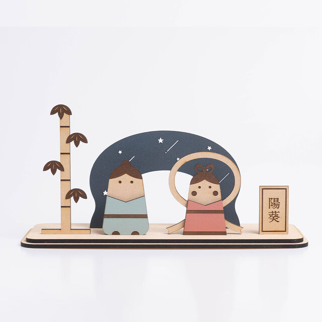 七夕飾り 織姫と彦星 天の川 竹と笹 置物 名札付き | iichi 日々の