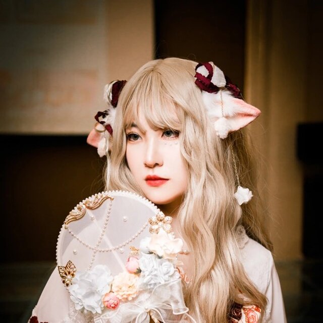 受注生産】羊の耳カチューシャ 手作 リアルな毛皮のような ヘア