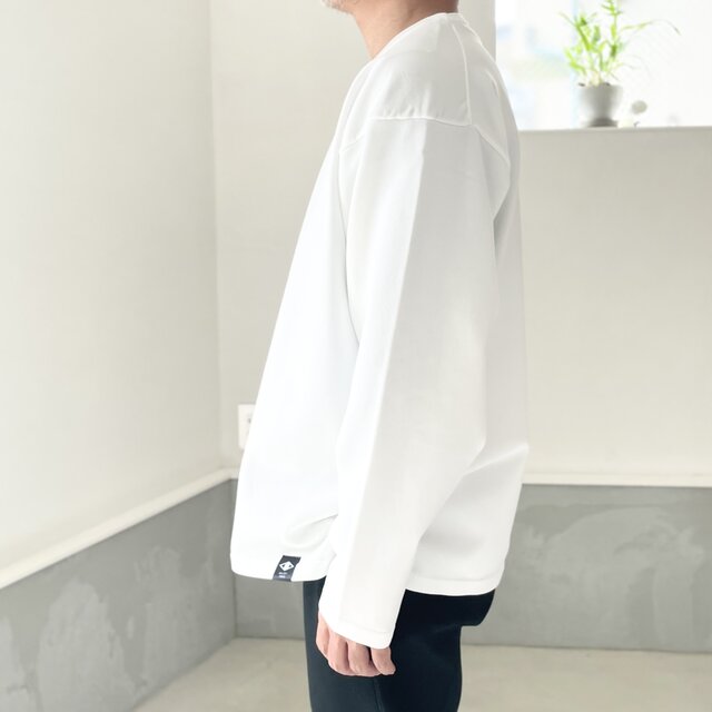 2025新作』【ユニセックス】ロングスリーブ ニットTシャツ【ホワイト