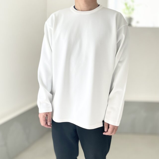 2025新作』【ユニセックス】ロングスリーブ ニットTシャツ【ホワイト
