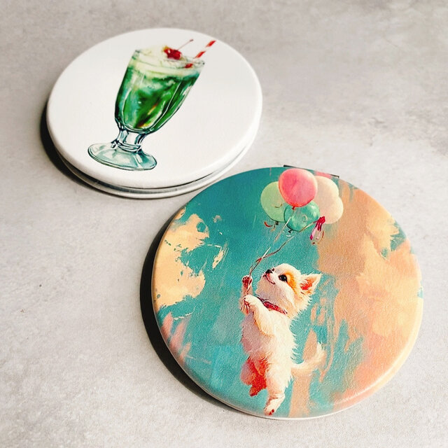 レトロさくらんぼのコンパクトミラー 鏡 | iichi 日々の暮らしを