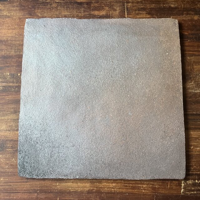 (on sale) 角板皿　焼締　八寸(24㎝)