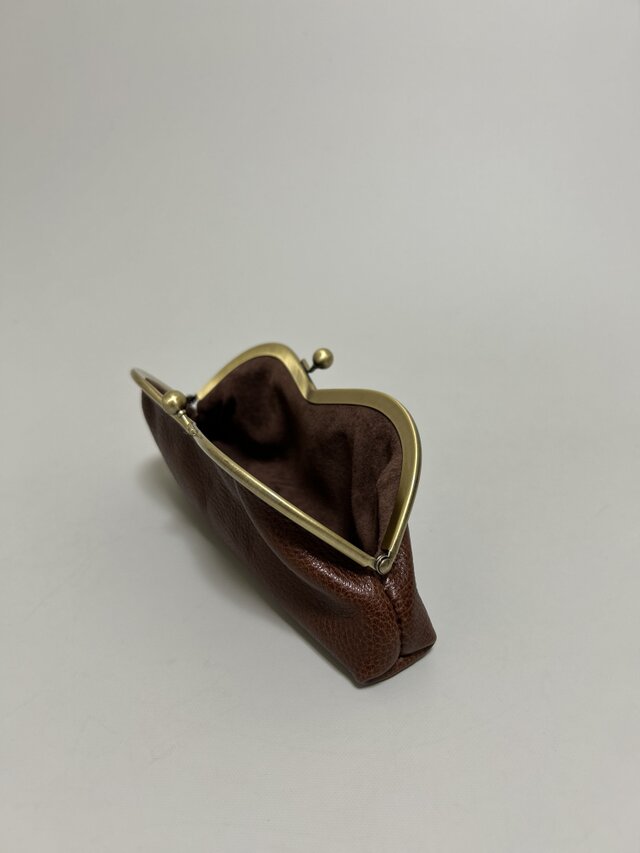 姫路レザーがま口メガネケース◇焦げ茶 2025 新作 母の日ギフト