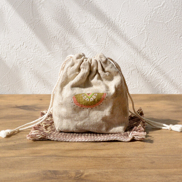 小さめ ミニ巾着 ポーチ　han-en