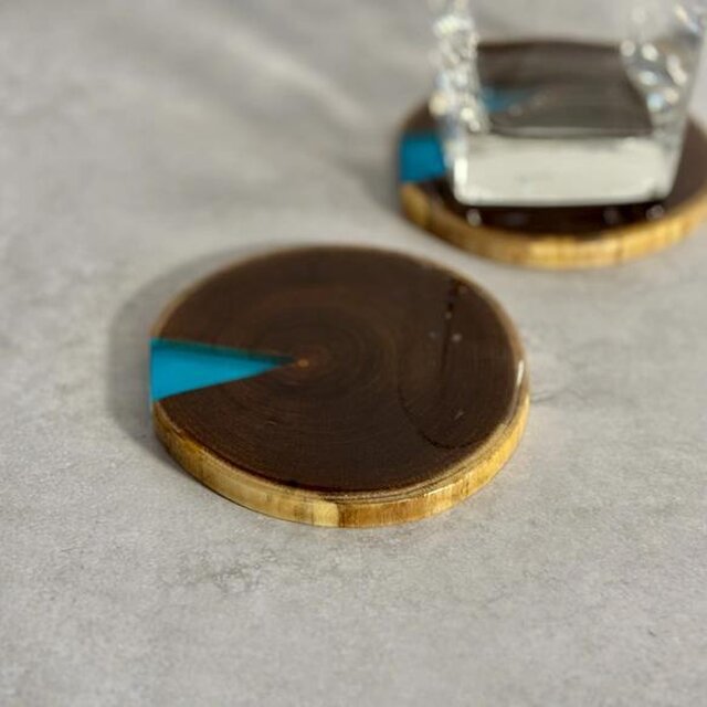 コースター ウッドコースター 木製 小物置き 一点物 モダン おしゃれ かわいい ウッドレジン カップマット